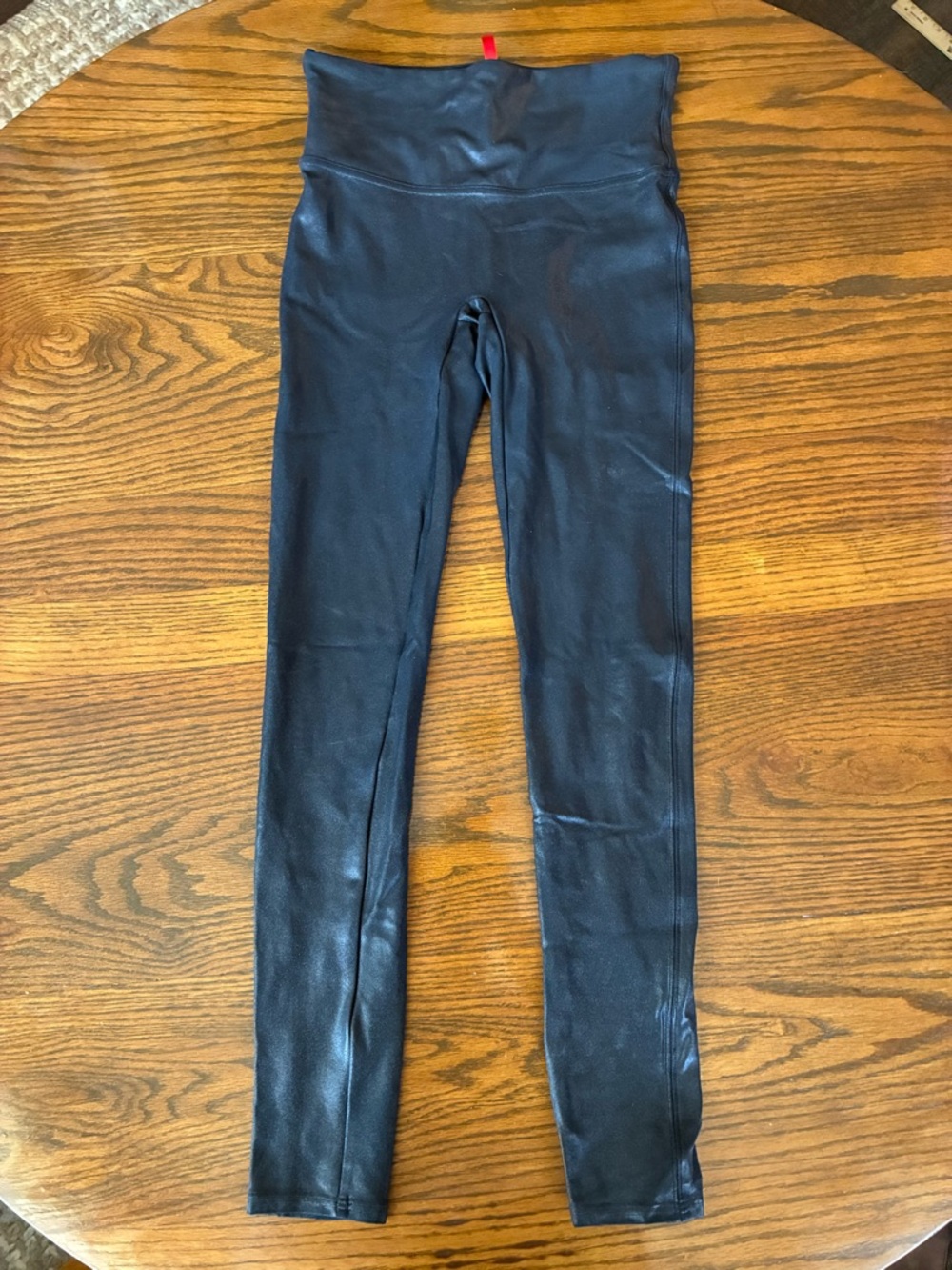 SPANX Faux Leather Leggings Style 2437 Black High Waist Size Medium